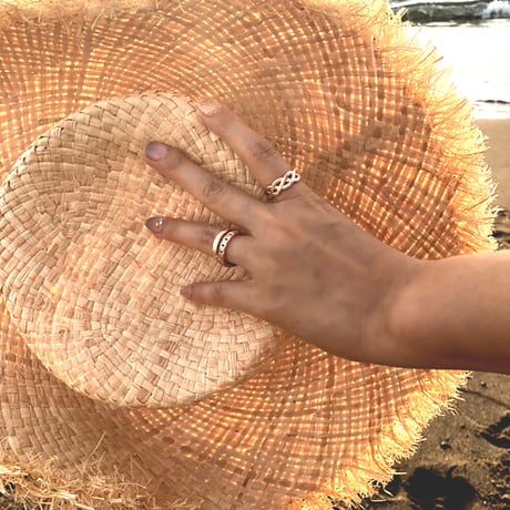 【HAWAIIANJEWELRY / ハワイアンジュエリー】 リング 指輪 ハワジュ チェーン サージカルステンレス ステンレス K14コーティング ピンクゴールド インスタ (grs8655)