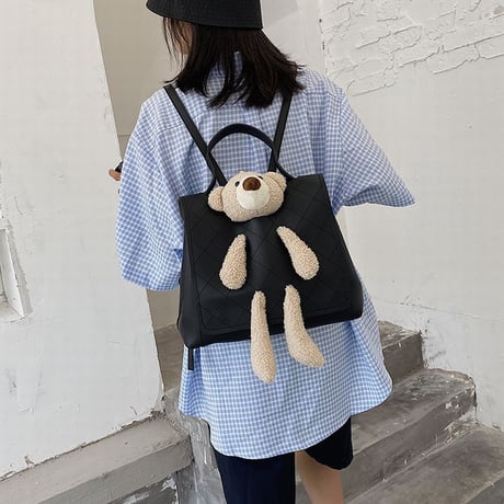 クマのぬいぐるみ 2WAYバッグ ハンドバッグ バッグパック リュックサック ミニバッグ アニマルバッグ シンプル 鞄 レトロ DTC-624226656714