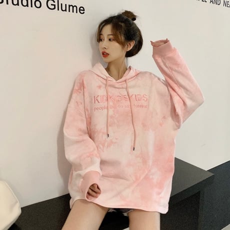 パーカー スウェット プルオーバー タイダイ染め 韓国ファッション レディース メンズ ユニセックス オーバーサイズ ゆったり カジュアル ストリートファッション DTC-627724490098