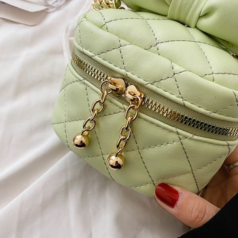 ショルダーバッグ リボン キルティング ミニバッグ ポーチ チェーン