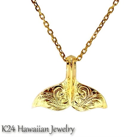 【ハワイアンジュエリー / HawaiianJewelry】 K24 純金 コーティング k24 ペンダント ネックレス プルメリア (gps8781all24k)