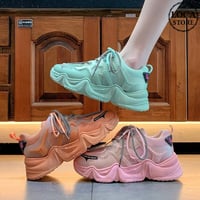 ダッドスニーカー 厚底 韓国ファッション レディース スニーカー ダッドシューズ シューズ 厚底スニーカー メッシュ かわいい オールシーズン 歩きやすい  カジュアル 617555933805