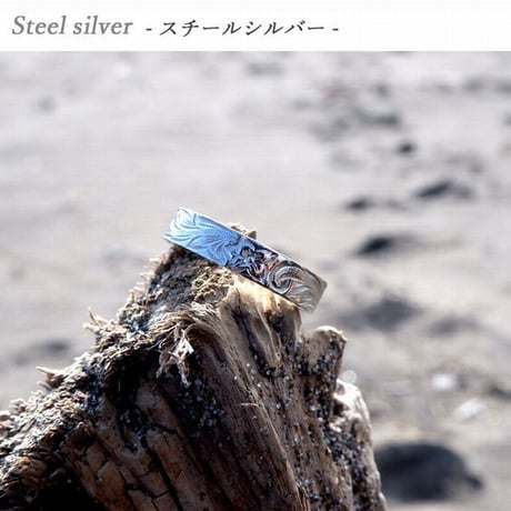※数量限定 5mmタイプ ハワイアンジュエリー 指輪 リング メンズ レディース プルメリア スクロール ホヌ サージカル ステンレス 金属アレルギー対応 インスタ (ropr04-5mm)