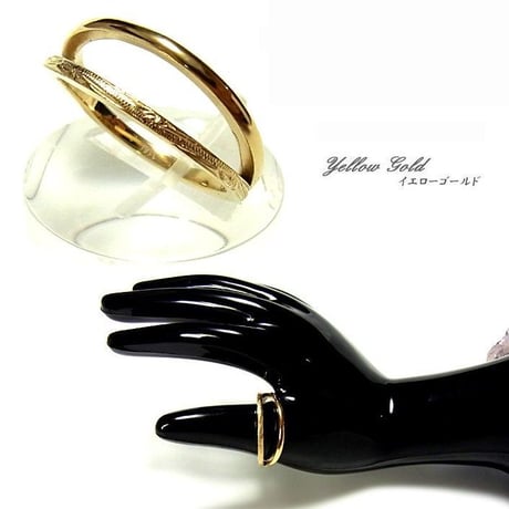 ハワイアンジュエリー Hawaiianjewelry 2連 リング 金属アレルギー対応 スクロール 指輪 K14イエローゴールド サージカルステンレス メンズ レディース インスタ grs8660
