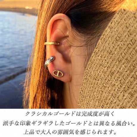 ハワイアンジュエリー ピアス 片耳用 スタッド マリン メンズ レディース 金属アレルギー対応 サージカルステンレス PVD シルバー ゴールド ピンクゴールド インスタ ges8248