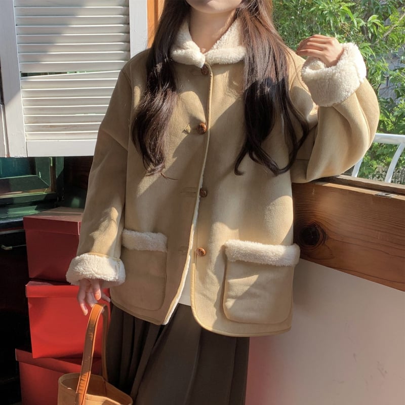 【 希少 】 バーバリー　ムートンコート　ラム　極暖　ボア　メルトンウール SET]ボアxムートンロングコート+選べるアクセセット(2set) – Lumier