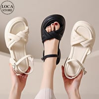 クロスストラップ 厚底 サンダル 22.5～25.0cm 太ヒール 厚底ソール アンクルストラップ 美脚 キュート かわいい 歩きやすい おしゃれ DTCA-777519824673