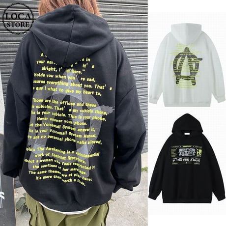 ユニセックス パーカー プルオーバー レタープリント 裏起毛 長袖 オーバーサイズ 韓国ファッション メンズ レディース カジュアル ストリートファッション DTC-658002150523