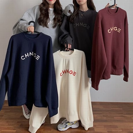 トレーナー ロンT 薄手 薄手トレーナー オーバーサイズ ラウンドネック ルーズ レトロ 韓国ファッション レディース ガーリー カジュアル ストリート系 DTC-655296556038