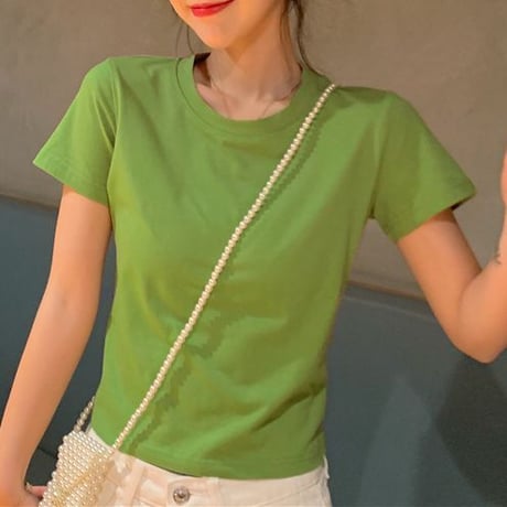 バックリボン tシャツ バックレス ウエスト見せ ショート丈 クルーネック 半袖 トップス レトロ 大人可愛い ガーリー カジュアル DTCA-732666685652