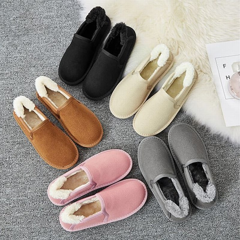 レディース ムートン スリッポン ファー フラット フラットシューズ