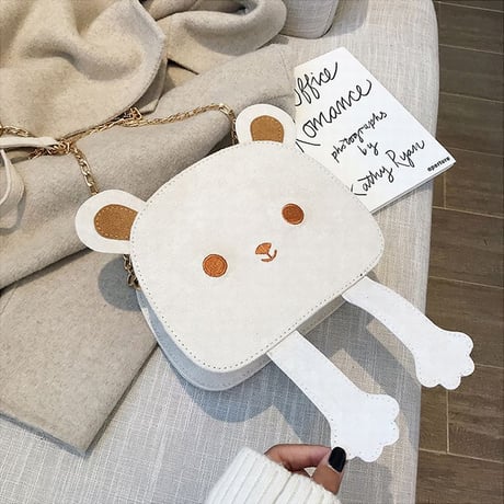 ショルダーバッグ クマちゃん ベアー ミニバッグ サブバッグ 肩掛け 斜め掛け ユニーク かわいい ショルダーチェーン シンプル レトロ ガーリー DTC-604470886506