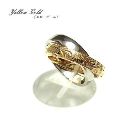 【HAWAIIANJEWELRY / ハワイアンジュエリー】 2連 リング 指輪 K14コーティング ピンクゴールド シルバー サージカルステンレス ステンレス ノンアレルギー (grs8653)