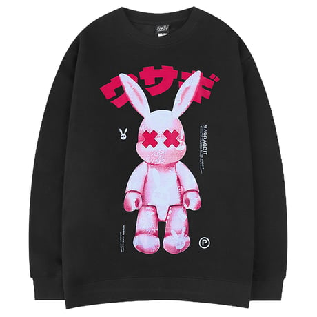 ユニセックス BADRABBIT トレーナー 裏起毛 長袖 オーバーサイズ 大きめ カジュアル 韓国ファッション メンズ レディース 韓国ストリートファッション DTC-682216847241