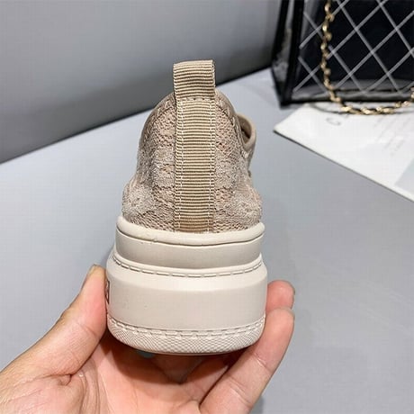 メッシュ スニーカー スリッポン 韓国ファッション レディース フラットシューズ 厚底 ローカット かわいい オールシーズン 歩きやすい 疲れない 618203356819