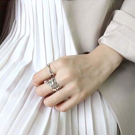 【シルバーアクセサリー】シンプル ひねり オープンリング  指輪 シルバー925 メンズ レディース ペア #13 #19 Kgf0501 (DCT-555608278400)