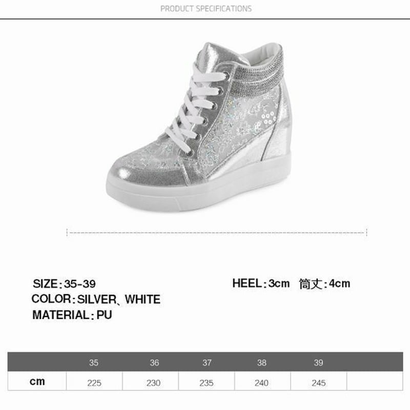 レディース ラインストーン メッシュ ハイカット スニーカー