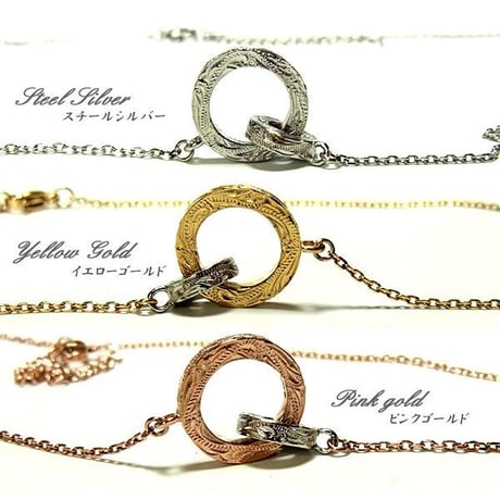 【HAWAIIANJEWELRY / ハワイアンジュエリー】 ネックレス リング イエローゴールド ピンクゴールド ステンレススチール メンズ レディース インスタ (gns8136)