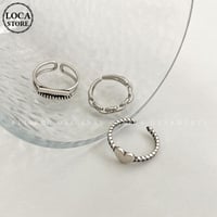 3点セット リング 指輪 ハート チェーン フリーサイズ シンプル 合金 アクセサリー DTC-648576236005