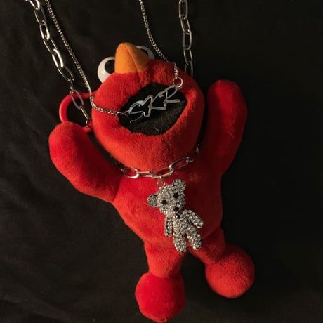 2連ネックレス SKRロゴ キラキラ クマちゃん ペンダント ネックレス CZ キュービックジルコニア 金属アレルギー対応 チタン ユニセックス ストリート TBN-606977142601