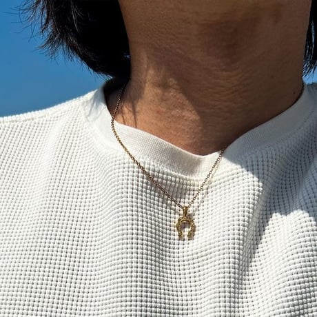 ハワイアンジュエリー ネックレス 金属アレルギー対応 ミニチュア ホースシュー 馬蹄 スクロール 波 メンズ レディース サージカルステンレス インスタ アクセサリー インスタ gps81340