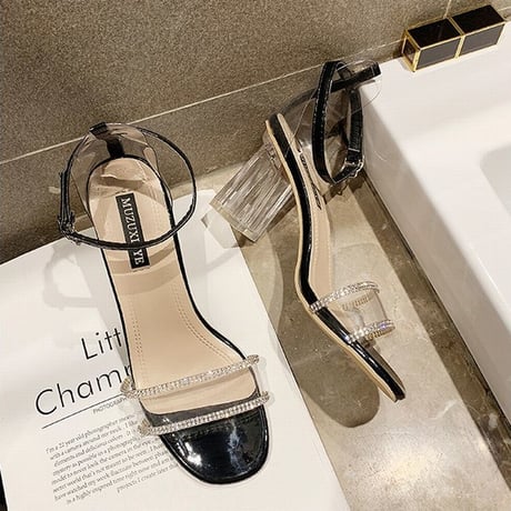 サンダル クリアヒール クリアストラップ ヒール7cm 韓国ファッション レディース サンダル クリア キュート 痛くない かわいい 靴 歩きやすい 59530339128