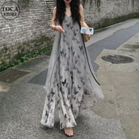 チュール ワンピース バタフライ柄 水墨画風 キャミワンピース 不規則デザイン Aライン ルーズ レトロ 韓国ファッション レディース 大人可愛い ガーリー DTC-808325106444