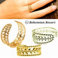 ボヘミアンリゾート リング イヤカフ 金属アレルギー対応 2Way 指輪 ステンレス メンズ レディース シルバー ゴールド ピンクゴールド インスタ mnk21