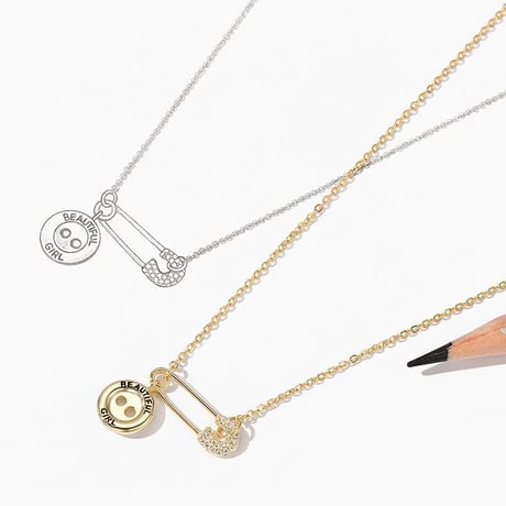 スターリングシルバー ネックレス レディース セーフティーピン 安全ピン シルバー925 チェーン付 シンプル アクセサリー (DTC-586920995424)
