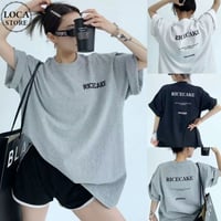 ユニセックス Tシャツ ワンポイント バックプリント 半袖 ドロップショルダー トップス 半袖 シンプル ルーズ レトロ ストリートファッション カジュアル DTCA-780897175300