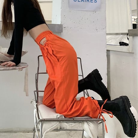 サイドオープン パンツ セクシー 薄手 ハイウエスト 韓国ファッション レディース ボトム 大人可愛い ガーリー DTC-620303160158_b