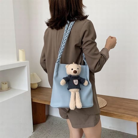 クマのぬいぐるみ ワンショルダートートバッグ アニマルバッグ ショルダーバッグ ミニバッグ バッグ 肩掛け シンプル 鞄 レトロ DTC-624341543778