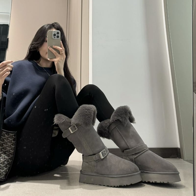 yello ブラックファー厚底ムートンブーツ 楽天市場】ムートンブーツ レディース ショートブーツ ファー