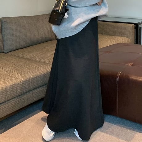 ロングスカート 裏起毛 ハイウエスト Aライン スカート 秋 冬 レトロ 韓国ファッション レディース 大人可愛い ガーリー DTC-856761915787