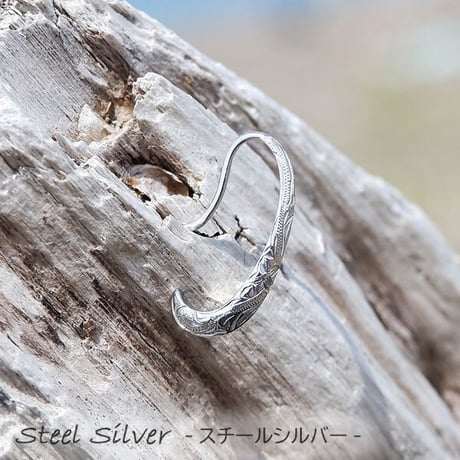 ハワイアンジュエリー フック ピアス 片耳用 金属アレルギー対応 プルメリア スクロール 花 波 メンズ レディース サージカルステンレス アクセサリー インスタ ges8324