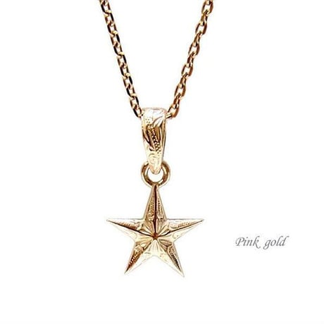 ハワイアンジュエリー ネックレス スター 星 金属アレルギー対応 スクロール シルバー ゴールド ピンクゴールド レディース メンズ サージカルステンレス gps8987