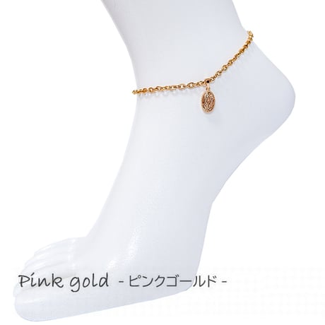 ハワイアンジュエリー アンクレット 金属アレルギー対応 刻印可能 オーバル クラシカル スクロール 波 ハワジュ サージカルステンレス アクセサリー インスタ Ank-jyx39-8971