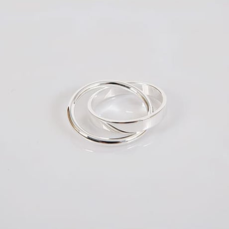 【シルバーアクセサリー】シンプル 2連リング 指輪 シルバー925 レディース #11 #13 #15 kgf0505 (DTC-582997193747)
