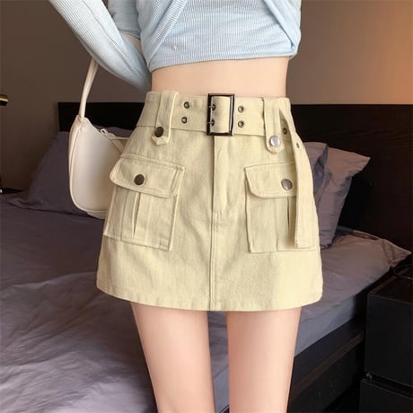 デニム ショートパンツ スカート風 ハイウエスト Aライン レトロ 韓国ファッション レディース 大人可愛い ガーリー カジュアル DTC-680226852680