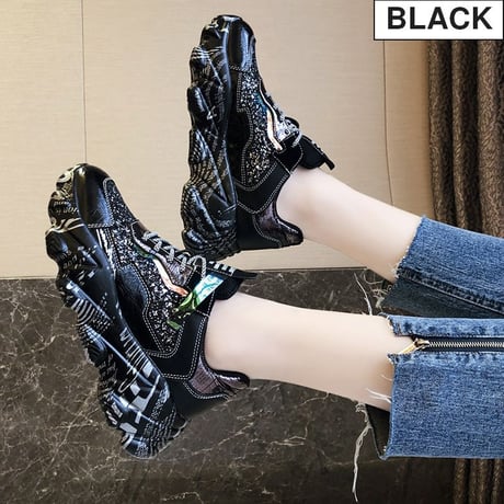ダッドスニーカー 厚底 レースアップ 6cm 韓国ファッション レディース スニーカー ダッドシューズ 厚底スニーカー ボリュームスニーカー スポーツ 歩きやすい 610470421966