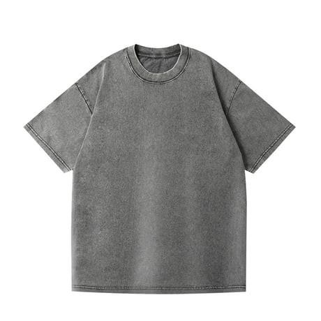 ユニセックス ヴィンテージ風 tシャツ ウォッシュ加工 オーバーサイズ ドロップショルダー ルーズ 無地 レトロ カジュアル ストリート系男子 ストリート系女子 DTCA-786974473888