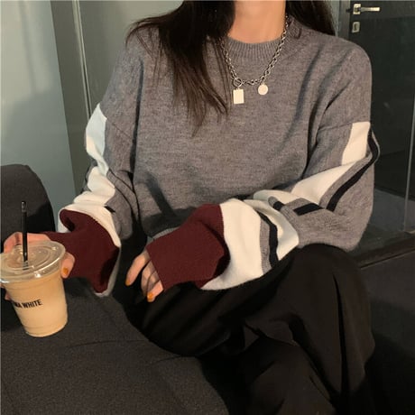 【ニット/セーター】 3カラー ショート丈 袖 プルオーバー 韓国ファッション レディース トップス ハーフハイネック 大人可愛い かわいい ガーリー 630660284983
