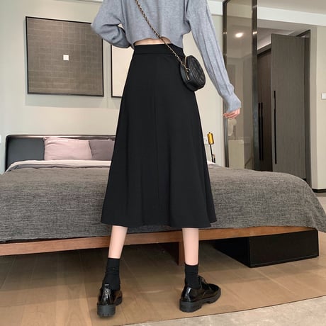 レースアップ フレアスカート ハイウエスト ロングスカート Aライン スカート レトロ 韓国ファッション レディース 大人可愛い ガーリー DTC-667437875861