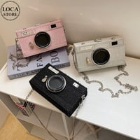 ショルダーバッグ カメラ型 スクエアバッグ ミニバッグ チェーン オールシーズン 斜め掛け バッグ レトロ 韓国ファッション レディース 大人可愛い ガーリー DTC-720956650575