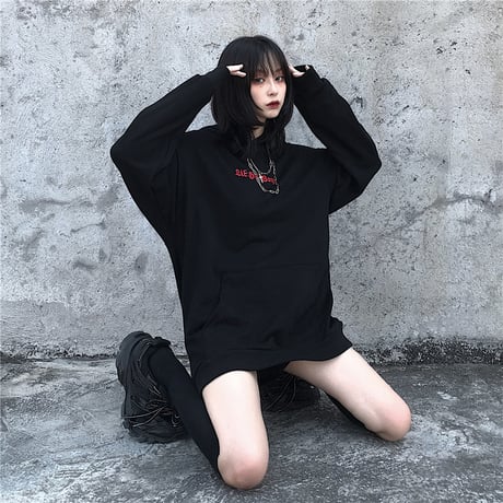 ユニセックス プルオーバー パーカー メンズ レディース 悪魔の耳と羽 オーバーサイズ ルーズ 大きいサイズ ストリート TBN-604130357724