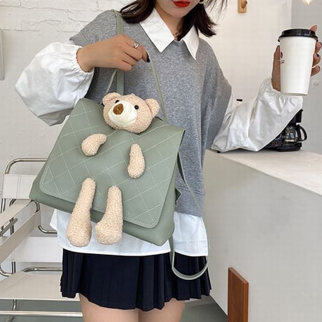 クマのぬいぐるみ 2WAYバッグ ハンドバッグ バッグパック リュックサック ミニバッグ アニマルバッグ シンプル 鞄 レトロ DTC-624226656714