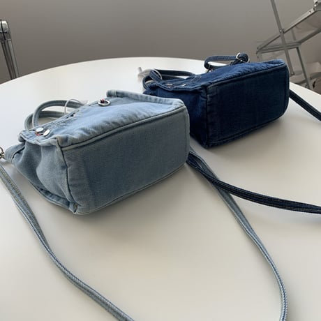 デニムバッグ 2wayバッグ トートバッグ ショルダーバッグ ハンドバッグ ジッパー ミニバッグ 肩掛け 斜め掛け レトロ 韓国ファッション レディース DTC-656794349814