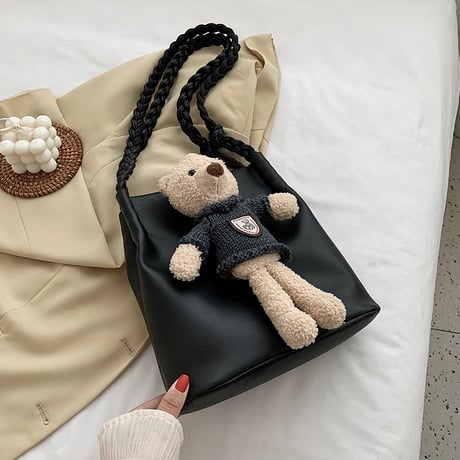 クマのぬいぐるみ ワンショルダートートバッグ アニマルバッグ ショルダーバッグ ミニバッグ バッグ 肩掛け シンプル 鞄 レトロ DTC-624341543778