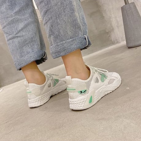 メッシュ スニーカー 韓国ファッション レディース スニーカー メッシュシューズ フラットシューズ 通気性 かわいい 歩きやすい  カジュアル 618311540884
