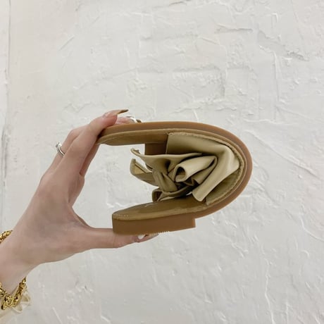 リボンサンダル スリッパ 22.5～25.0cm フラットソール ぺたんこ フラットサンダル ビーチサンダル 韓国ファッション サンダル リボン かわいい DTC-647325185101